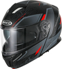 Rocc 810 Dekor,  flip up helmet,  color: Matt Black/Grey/Red,  size: XL