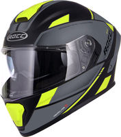 Rocc 841,  integral helmet,  color: Matt-Grey/Matt-Black/Neon-Yellow,  size: S