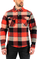 Rokker Boulder,  shirt/textile jacket,  color: Red/Black/White,  size: L