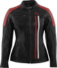 Rusty Stitches Alice,  leather jacket women,  color: Black/White/Red,  size: 42