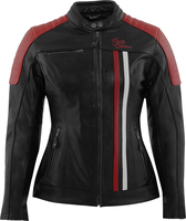 Rusty Stitches Alice,  leather jacket women,  color: Black/White/Red,  size: 46