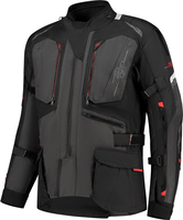 Rusty Stitches Cliff,  textile jacket waterproof,  color: Black/Dark Grey/Red,  size: 4XL