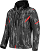 Rusty Stitches Dylan Camo,  textile jacket waterproof,  color: Dark Grey/Light Grey/Red,  size: L