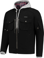 Rusty Stitches Glenn,  textile jacket,  color: Black/Grey,  size: XXL