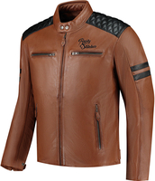 Rusty Stitches Jari V2,  leather jacket,  color: Brown/Black,  size: 3XL