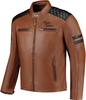 Rusty Stitches Jari V2,  leather jacket,  color: Brown/Black,  size: S