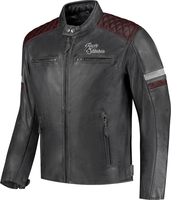 Rusty Stitches Jari V2,  leather jacket,  color: Grey/Brown,  size: 4XL