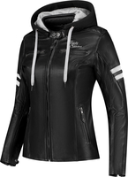 Rusty Stitches Joyce Hooded V2,  leather jacket women,  color: Black/White,  size: 40