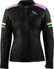 Rusty Stitches Joyce V2,  leather jacket women,  color: Black/Pink/Yellow/Blue,  size: 42