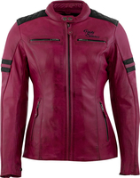 Rusty Stitches Joyce V2,  leather jacket women,  color: Dark Red/Black,  size: 46