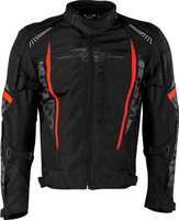 Rusty Stitches Pete Camo,  textile jacket waterproof,  color: Black/Grey/Red,  size: XL