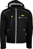 Rusty Stitches Stan,  textile jacket,  color: Black/Neon-Yellow,  size: S