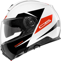 Schuberth C5 Eclipse,  flip up helmet,  color: Black/White/Neon-Red,  size: M (56/57)