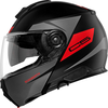 Schuberth C5 Eclipse,  flip up helmet,  color: Matt Black/Dark Grey/Red,  size: M (56/57)