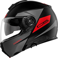 Schuberth C5 Eclipse,  flip-up helmet,  color: Matt Black/Dark Grey/Red,  size: S (54/55)