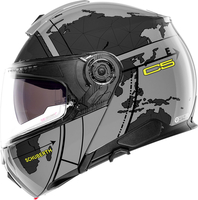 Schuberth C5 Globe,  flip up helmet,  color: Black/Green,  size: L (58/59)