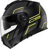 Schuberth C5 Master,  flip-up helmet,  color: Matt Black/Dark Grey/Neon-Yellow,  size: M (56/57)
