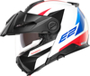 Schuberth E2 Defender,  flip up helmet,  color: White/Blue/Red,  size: M (56/57)