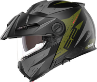 Schuberth E2 Explorer,  flip up helmet,  color: Matt Black/Grey/Green,  size: XL (60/61)