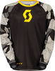 Scott 350 Camo 1040 S23,  jersey youth,  color: Black/Grey/Yellow,  size: L