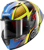 Shark Race-R Pro GP 06 Cam Petersen,  full face helmet,  color: Dark Grey/Neon-Yellow/Blue,  size: XS