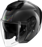 Shark RS Jet Carbon Ikonik,  open face helmet,  color: Black/Rainbow,  size: XS