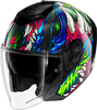 Shark RS Jet Carbon Shaytan,  open face helmet,  color: Blue/Pink/Green,  size: XXL