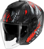 Shark RS Jet Carbon Shaytan,  open face helmet,  color: Matt Black/Red/Dark Grey,  size: XXL