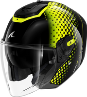 Shark RS Jet Stride,  open face helmet,  color: Black/Neon-Yellow,  size: XXL