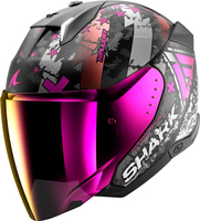 Shark Skwal i3 Jet Hellcat,  open face helmet,  color: Matt Black/Silver/Purple,  size: S