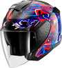 Shark Skwal Jet Pranz,  open face helmet,  color: Black/Red/Blue,  size: XS