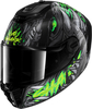 Shark Spartan RS Shaytan,  integral helmet,  color: Black/Neon-Green/Dark Grey,  size: XS