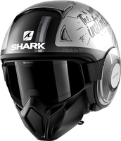 Shark Street Drak Tribute,  jet helmet,  color: Matt Grey/Black,  size: M