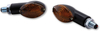 Shin Yo Cat-Eye Mini,  turn signals,  color: Black Orange-Tinted,  size: Short