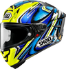 Shoei X-SPR Pro Daijiro,  full face helmet,  color: Blue/Neon-Yellow/Grey,  size: M
