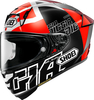 Shoei X-SPR Pro Diggia 2,  full face helmet,  color: Black/Red/Dark Red/White,  size: L