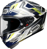 Shoei X-SPR Pro Escalate,  full face helmet,  color: White/Dark Blue/Grey/Neon-Yellow,  size: L