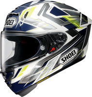 Shoei X-SPR Pro Escalate,  full face helmet,  color: White/Dark Blue/Grey/Neon-Yellow,  size: L
