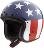 Simpson Chopper USA,  open face helmet,  color: White/Blue/Red,  size: M