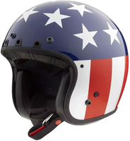 Simpson Chopper USA,  open face helmet,  color: White/Blue/Red,  size: S
