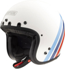 Simpson Chopper Werke,  open face helmet,  color: White/Light Blue/Dark Blue/Red,  size: M