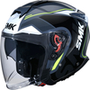 SMK GTJ Tourer,  open face helmet,  color: Black/Grey/White/Neon-Yellow,  size: XL