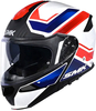 SMK Gullwing Supertour,  flip up helmet,  color: White/Black/Red/Blue,  size: XL