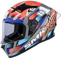 SMK Stellar Uno,  full face helmet,  color: Matt Orange/Grey/Blue,  size: XXL