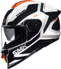 SMK Titan Arok,  full face helmet,  color: White/Black/Orange,  size: S