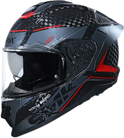 SMK Titan Carbon Nero,  full face helmet,  color: Black/Grey/Red,  size: L