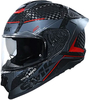 SMK Titan Carbon Nero,  full face helmet,  color: Black/Grey/Red,  size: M