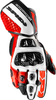Spidi Carbo Track Evo,  gloves,  color: Black/White/Red,  size: XXL