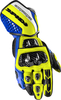 Spidi Carbo Track Evo,  gloves,  color: Blue/Yellow,  size: S
