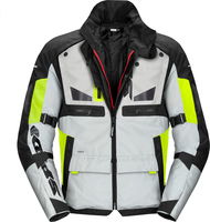 Spidi Crossmaster,  textile jacket H2Out,  color: Light Grey/Black/Neon-Yellow,  size: M